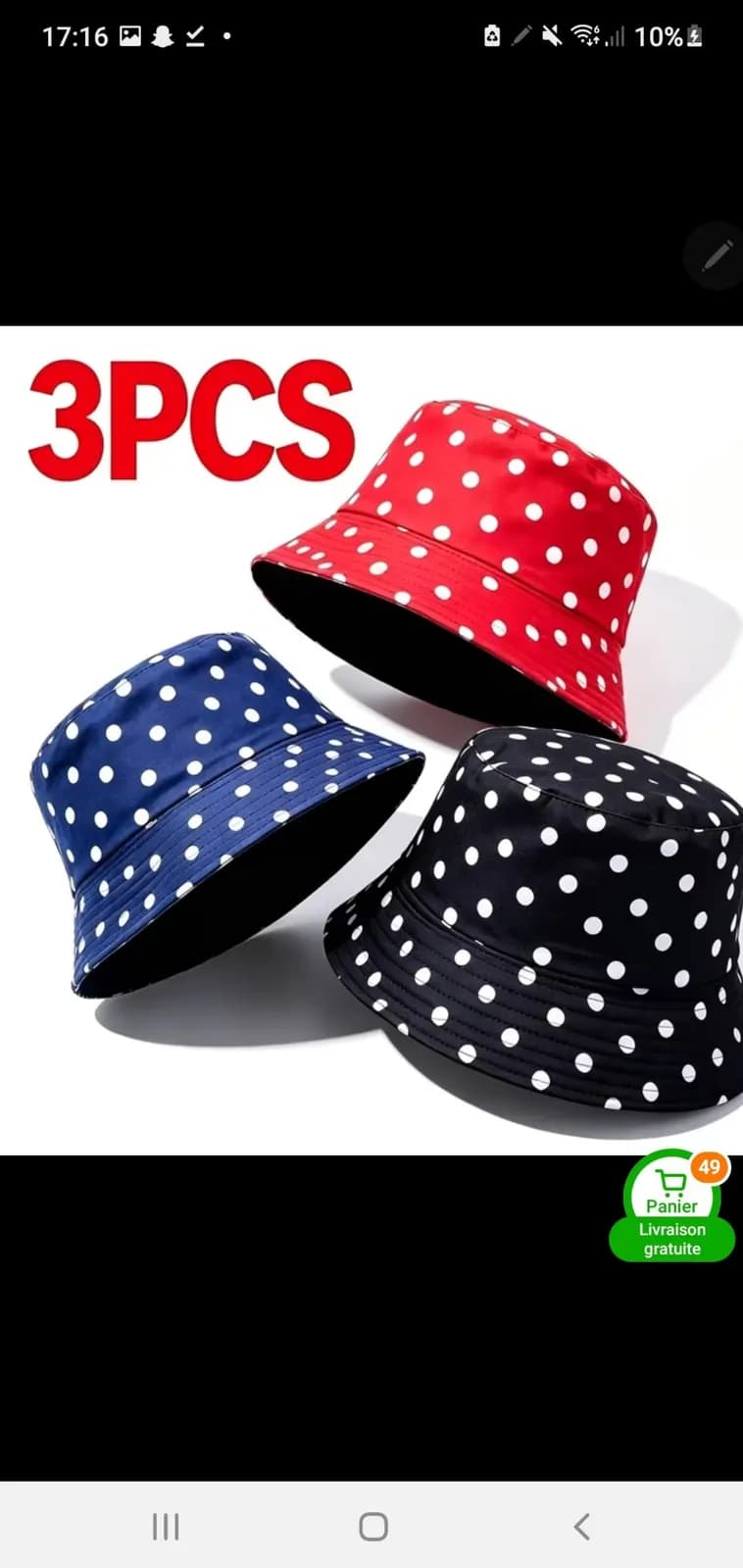 Photo de l'annonce : SUPERBES CHAPEAU À POIS — Boueni (Mode)