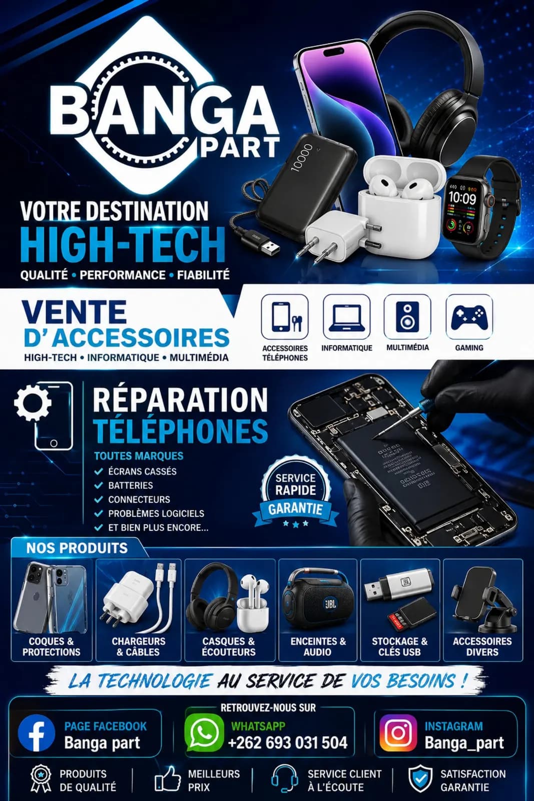 Photo de l'annonce : Vente accessoires et réparation téléphones — Mamoudzou (Multimédia)