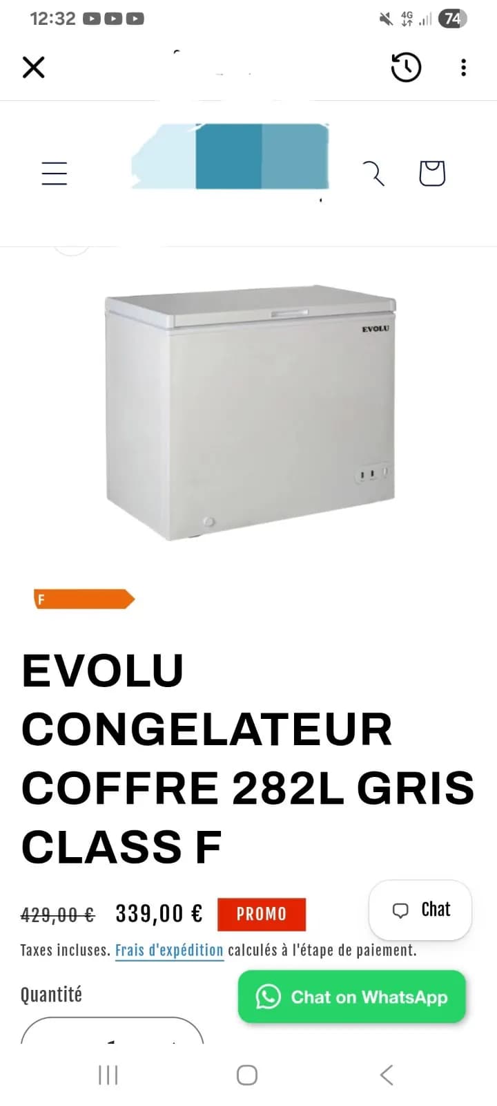 Photo de l'annonce : Congélateur 282 litres — Sada (Autres)