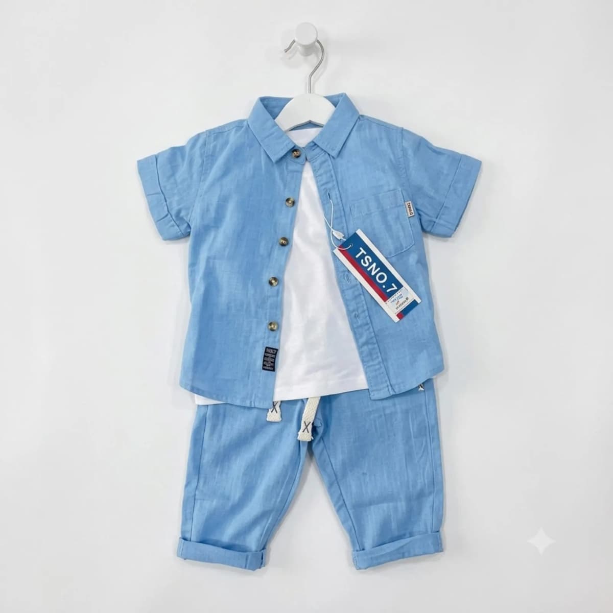 Photo de l'annonce : Ensemble Garçon 3 Pièces – Bleu Ciel | 2 à 6ans — Koungou · Majicavo-Koropa (Mode)